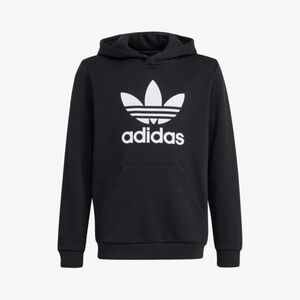 Adidas Kids Trefoil Black and White Logo Hoodie